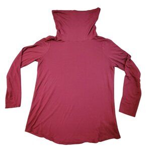 Camber & Grace Cowl Neck T-shirt Women Size L Saffron Red Long Sleeve Stylish
